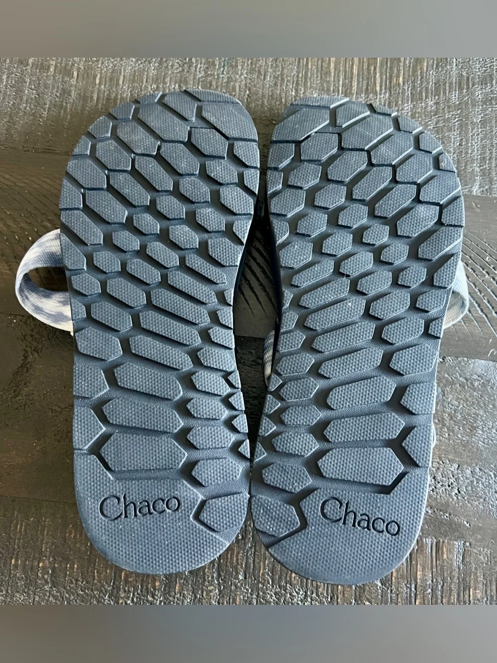 Chaco Lowdown Slide Sandals Mens 9 Blue Gray Tie Dye Outdoor Comfort